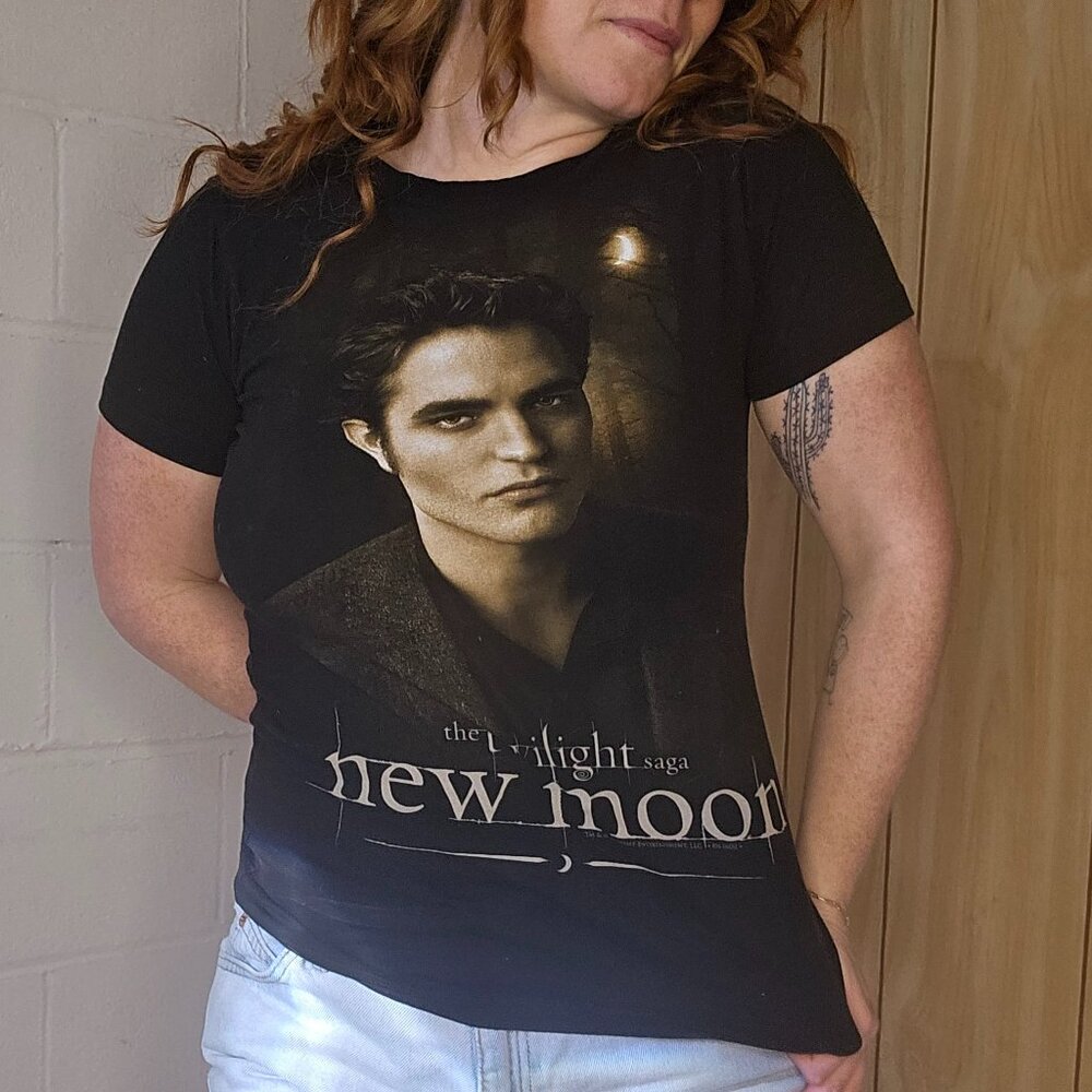 Twilight New Moon Edward Cullen Fitted Black Babydoll Tee